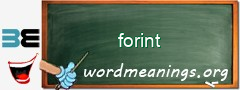 WordMeaning blackboard for forint